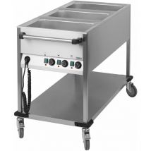 Chariot bain-marie à eau 3 x gn 1/1