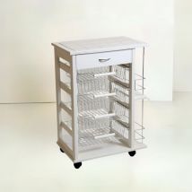 Chariot blanc avec tiroir 85x59x39