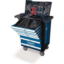 Scheppach - Servante d'atelier TW1000 Set d'outils - Chariot d'outillage avec 4 roulettes - 263 pièces incluses - Verrouillable et Mobile - 7 tiroirs