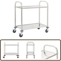 Chariot de cuisine à 2 niveaux 95x45x83,5 cm Acier inoxydable - Chariot De Cuisine - Chariot De Service - Chariot Inox - Chariot Roulant - Meuble De