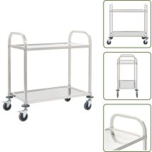 Chariot de cuisine à 2 niveaux 95x45x83,5 cm Acier inoxydable - Chariot De Cuisine - Chariot De Service - Chariot Inox - Chariot Roulant - Meuble De
