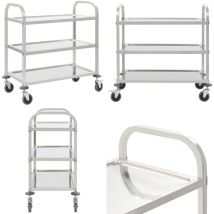 Chariot de cuisine à 3 niveaux 95x45x83,5 cm Acier inoxydable - Chariot De Cuisine - Chariot De Service - Chariot Inox - Meuble De Rangement