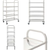 Chariot de cuisine à 5 niveaux 107x55x147 cm Acier inoxydable - Chariot De Cuisine - Chariot De Service - Chariot Multi Niveaux - Chariot Inox