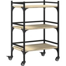 Chariot de cuisine chêne sonoma 50x35x75,5 cm bois d'ingénierie Vidaxl