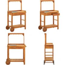 Vidaxl - Chariot de cuisine de jardin Bois d'acacia 92x43,5x141,5 cm - Chariot De Cuisine - Chariot De Jardin - Meuble De Jardin - Mobilier De Jardin