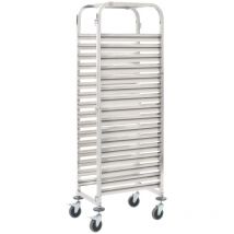 Chariot de cuisine pour 16 plateaux 38x55x163 cm Inox - Vidaxl