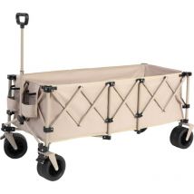 Chariot de jardin 136x54x60 cm, avec quatre roues tout-terrain, 300 litres, tissu Oxford 600D, poignée réglable, chariot extensible pliable pour le