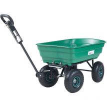 Pro.tec - Chariot de jardin Corfinio benne basculante capacité de charge 250 kg vert noir