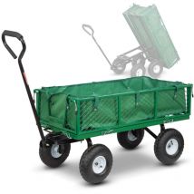 Elem Garden Technic - Chariot de jardin en acier avec bâche amovible et benne basculante 108 x 50 x 95cm - Elem Garden