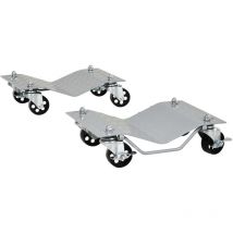 Chariot de manutention de voiture 2 pcs - surface acier antidérapante - max. 680 Kg