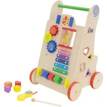 Joyz - Trotteur Bébé, Chariot de Marche Bois Naturel, Multifonctionnel, Baby Walker Plus 1 An, Jouet Montessori + 7 Activités Ludiques, Aide à la