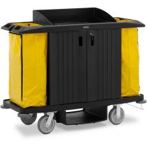 Ulsonix - Charriot de ménage verrouillable 250 kg 4 étagères 2 sacs nylon - Charriot de lavage