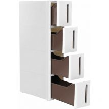 Chariot de rangement - 4 niveaux - 40x86x12,5 cm - blanc