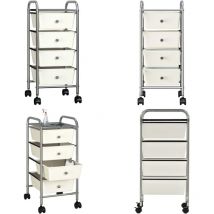 Chariot de rangement mobile à 4 tiroirs Blanc Plastique - chariot de rangement - chariots de rangement - Home & Living