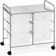 Chariot Coiffure Salon Beauté Spa 6 Tiroirs Coiffeur Professionnel Rangement 60L