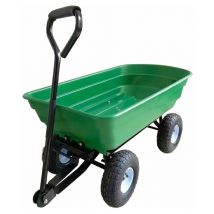 Markenlos - Chariot d'entretien de jardin à bascule - Avec poignée de transport - Contenance : 75 Litres