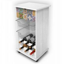 Chariot de cuisine à fruits Carrelage 40x45x85h cm