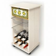 Chariot à fruits de cuisine citron 40x45x85h cm