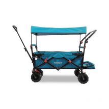 Chariot de plage pliable Fuxtec Beach Cruiser - transport charge 75kg - Bleu