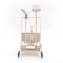 Chariot Nettoyage pour Enfants Montessori Robincool Clean Up 35x43x56,5 cm Bois Éco Serpillière, Balai, Balayette et Pelle