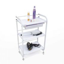 Bodyline Health And Massage - Chariot de coiffure à roulette 3 plateaux 1 tiroir Blunt