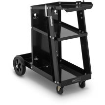 Helloshop26 - Chariot poste à souder 3 étagères 80 kg noir