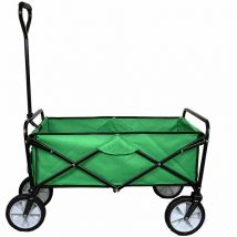 Monster-shop - Chariot de Jardin à 4 Roues Vert Pliable Brouette Utilité Chariot de Transport Jardin - 98 x 53 x 116 cm - Capacité 70 kg