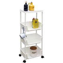 Maklik - Chariot Rangement - 35x24x100 Desserte à Roulettes Étagère de Cuisine Plastique