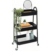 Shelfr - Chariot Rangement - 42x30x77 Desserte à Roulettes - 3 Niveaux Étagère Cuisine