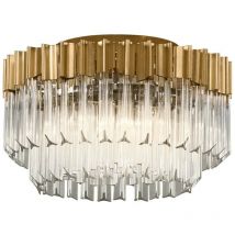 Charisma 3 luci semi-flush foglia oro acciaio lucido, cristallo