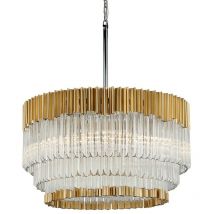 Charisma pendant lamp Stainless steel, aluminum Stainless steel polished with gold leaf 8 bulbs 39.4cm