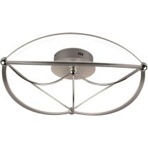 Frankystar - Charivari Plafonnier led en acier satiné Ellipse, dimmable avec interrupteur, d. 62 cm.