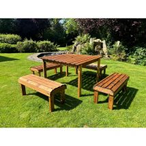 Charles Taylor Trading - Knights 8 Seater Garden Table Set - Timber - L160 x W170 x H80 cm