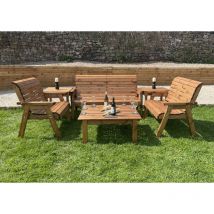 Charles Taylor Trading - Charles Taylor Wooden Garden 7 Seater Balmoral Square Table & Chair Bench Set