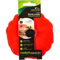 Poppy 11,5 cm 2 Silikon-Getränkedeckel Rot - Charles Viancin