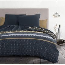Parure de couette microfibre bleu 240 x 260 cm - charlest