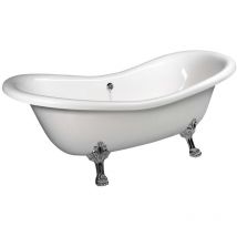 Polysan - charleston Bath 188x83x69cm, Chrome Matt Legs, Blanc
