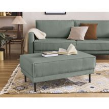 Lisa Design - Charlie - pouf - pieds hauts - en tissu - vert