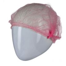 Charlotte cheveux Jetable, Rose en Polypropylène, taille Unique pour Industrie alimentaire ( Prix pour Paquet de 100 )