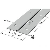 Charnière à barre largeur ouverte 40mm S.0,7mm 1800mm fer plaqué laiton P & G (Par 10)