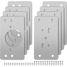 Alovez - Charnière pour meuble,8 Pièces Supports de Réparation de Charnière Kit de Charnière en Acier Inoxydable avec 48 Visser pour Bois Meubles