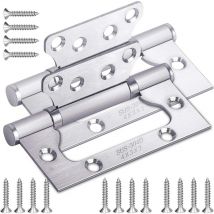 Charnière pour meuble,Charnières à Roulement à Billes en inox 304 pour Portes de Maison Porte de Chambre100mm x 38mm x 2mm (2 Pièces)