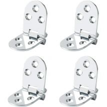 Charnières de Table Pliantes Connecteur Rabattable Montage de Meubles en Inox Pliant de 180 Degrés, 2.5 mm d'Épaisseur, Finition de Chrome en Acier