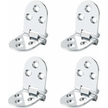 Jusch - Charnières de Table Pliantes Connecteur Rabattable Montage de Meubles en Inox Pliant de 180 Degrés, 2mm d'Épaisseur, Finition de Chrome en