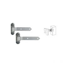 Locinox - Charnières pour porte industrielle en bois, réglage 3-D, l du bras 250mm