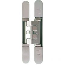 Krona Koblenz - Charnière de meuble Kubica pour épaisseur 25mm, réglage en 3 dimensions, 5 pivots, coloris chromé satiné