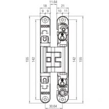 Krona Koblenz - Charnière 180° à entailler - kubica 2460 - finition noir