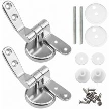 Ineasicer - Charnière pour meuble Charniere Abattant, Lot de 2 charnières de rechange pour lunette wc avec fixations en alliage de zinc