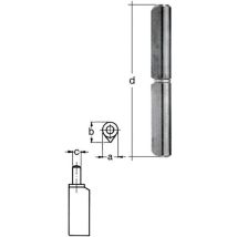 Alberts - Charnière bande-L.60mm Acier brillant-Ø 6mm gah (Par 24)