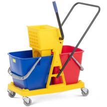 Ulsonix - Charriot de ménage 2 seaux 60 l - Charriot de nettoyage Seau essoreur à roulettes